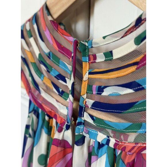 Trina Turk Women's XS Arias Dress in Color Parchment Multi - Picture 3 of 9